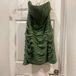 Bill Levkoff formal green strapless dress